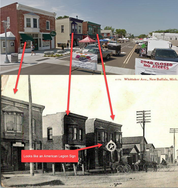 Legion Theater - Old Post Card Compared To 2018 Street View